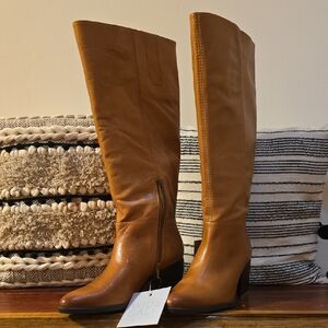 Women's Tan Heeled Boots Naturalizer Wide Calf